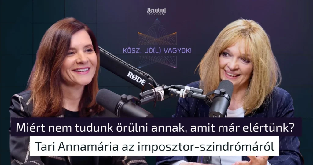 Tari Annamária és Krizsó Szilvia a Kösz, jól vagyok! podcast stúdiójában