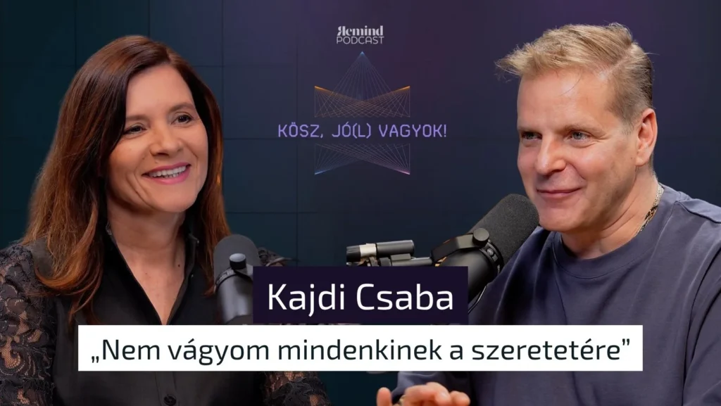 Kajdi Csaba és Krizsó Szilvia a Kösz, jól vagyok! podcast stúdiójában
