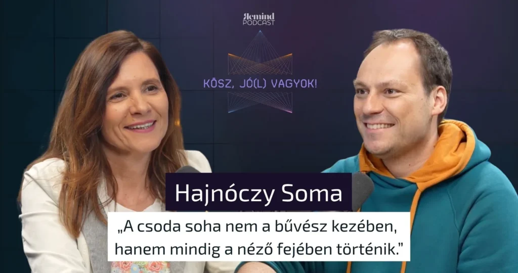Kösz, jó(l) vagyok! podcast borító Hajnóczy Somával