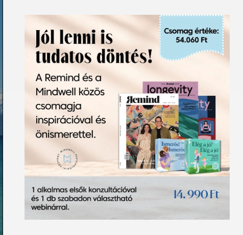 Remind Bookazine X Mindwell csomagajánlat Jól lenni is tudatos döntés – Remind és Mindwell közös csomag